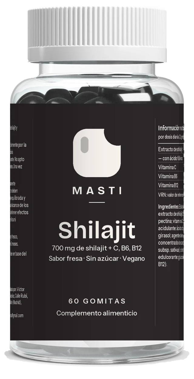 Bote de Gomitas de Shilajit, 60 gomitas